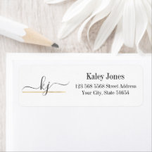 Moderne e-legant Script Monogram Return-adres
