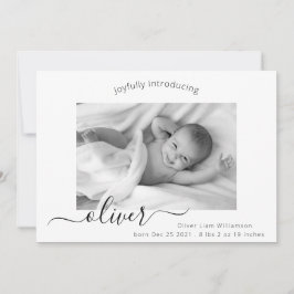 Moderne e legant Script Photo Collage New Baby Bir Aankondiging