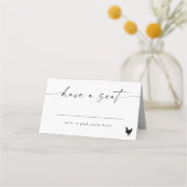 Moderne e legant Script Place Card Chicken Option Plaatskaartje (Voorkant)