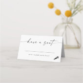 Moderne e legant Script Place Card Veggie Option Plaatskaartje (Voorkant)