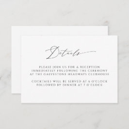 Moderne e legant Script Wedding Details Informatiekaartje