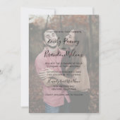 Moderne e-legante scriptfoto in één bruiloft kaart (Voorkant)