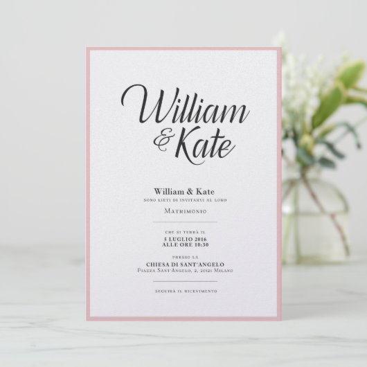 Moderne e Simple Wedding Invitation Kaart (Staand voorkant)
