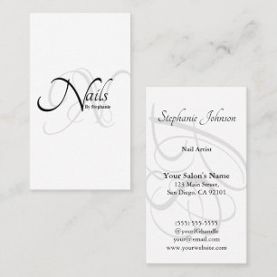 Moderne E&W monogram Typografie Nagelartiest Visitekaartje
