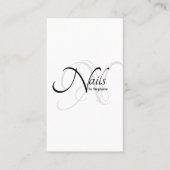 Moderne E&W monogram Typografie Nagelartiest Visitekaartje (Voorkant)