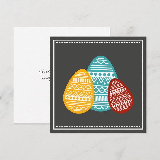 Moderne Easter Eggs Custom Greeting minimalist Feestdagenkaart (Voorkant / Achterkant)