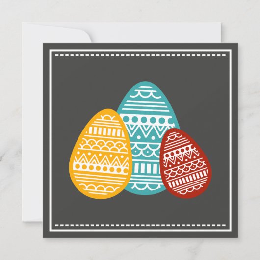 Moderne Easter Eggs Custom Greeting minimalist Feestdagenkaart (Voorkant)