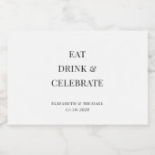 Moderne Eat Drink Vier Bruiloft Favor Likeurfles Etiket (Enkel label)