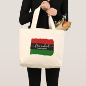 Moderne ECHT ONGEBONDEN Pan-Afrikaanse JUNETEENTH Grote Tote Bag (Voorkant (product))