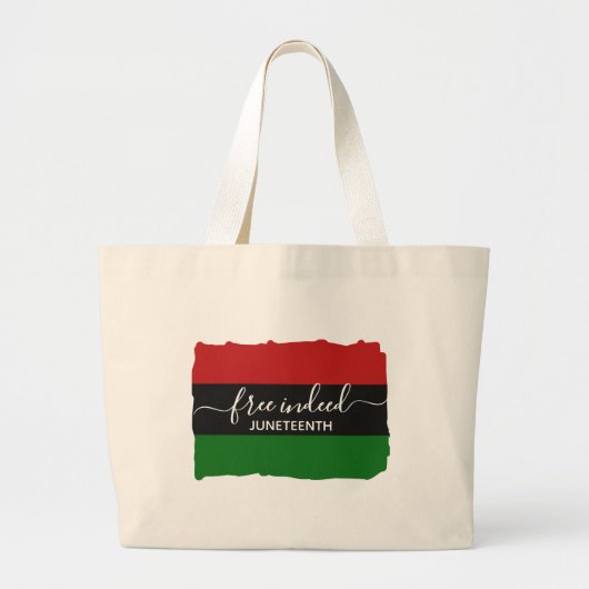 Moderne ECHT ONGEBONDEN Pan-Afrikaanse JUNETEENTH Grote Tote Bag (Voorkant)