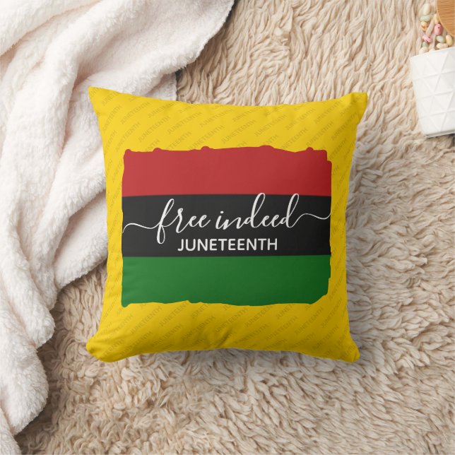 Moderne ECHT ONGEBONDEN Pan-Afrikaanse JUNETEENTH Kussen (Deken)