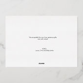 Moderne echte gouden folie script aangepaste 3 fot uitnodiging (Achterkant)