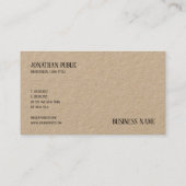 Moderne echte Kraft papier professionele Sjabloon Visitekaartje (Achterkant)