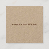 Moderne echte Kraft-papier verdrietige tekst Sjabl Vierkante Visitekaartje (Voorkant)