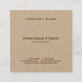 Moderne echte Kraft-papier verdrietige tekst Sjabl Vierkante Visitekaartje (Achterkant)