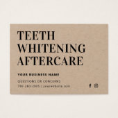 Moderne Eco Kraft Teeth Whitening Aftercare Kaart (Voorkant)