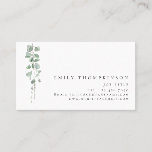 Moderne ecucalyptusbotanische periode visitekaartje (Voorkant)