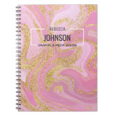 Moderne edelroze goudkleurige benaming - Notitiebo Notitieboek (Voorkant)