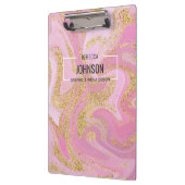 Moderne edelroze goudkleurige naam - Klembord (Links)