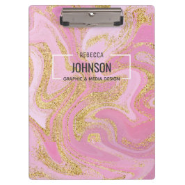 Moderne edelroze goudkleurige naam - Klembord