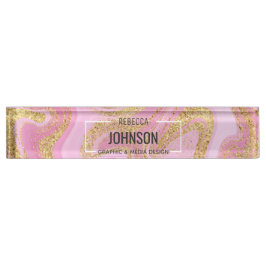 Moderne edelroze goudmarmer - Desk Naambordje