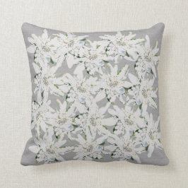 Moderne Edelweiss Zwitserse alpenbloemen foto-kuns Kussen