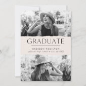 Moderne Edge Cream 2-foto-Afstuderen Aankondiging (Voorkant)