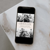 Moderne Edge Cream 2-foto-Afstuderen Aankondiging