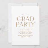 Moderne Edge Gold Photo Graduation Party Kaart (Achterkant)