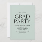 Moderne Edge Mint Photo Graduation Party Kaart (Achterkant)