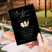 Moderne Edgy Zijn & Haar Kalligrafie BBQ & Brews Kaart