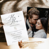 Moderne Edgy Zijn & Haar Kalligrafie Koppels Douch Kaart