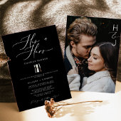 Moderne Edgy Zijn & Haar Kalligrafie Koppels Douch Kaart