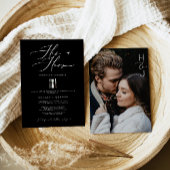 Moderne Edgy Zijn & Haar Kalligrafie Koppels Douch Kaart