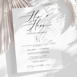 Moderne Edgy Zijn & Haar Kalligrafie Koppels Douch Kaart