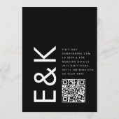 Moderne EDITABLE Bold Monogram QR CODE RSVP Wedden Kaart (Achterkant)
