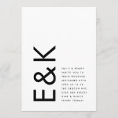 Moderne EDITABLE Bold Monogram QR CODE RSVP Wedden Kaart (Voorkant)