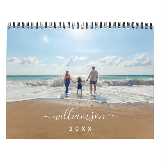 Moderne Editable Name Jaar Aangepaste foto Kalender (Hoes)