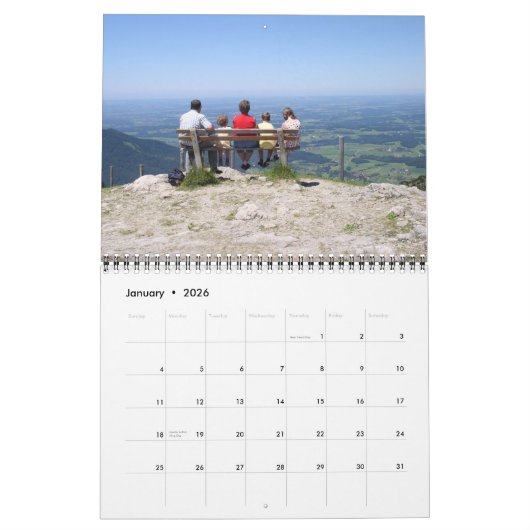 Moderne Editable Name Jaar Aangepaste foto Kalender (Jan 2026)