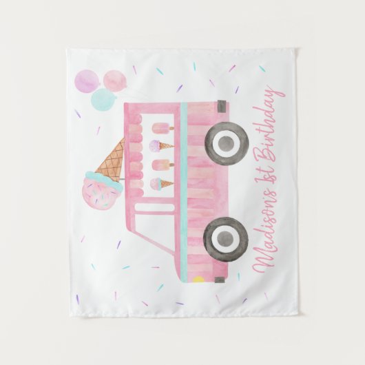 Moderne editie van Birthday-draagtas van Ice Cream Wandkleed (Voorkant)