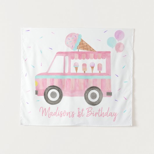 Moderne editie van Birthday-draagtas van Ice Cream Wandkleed (Voorkant (horizontaal))