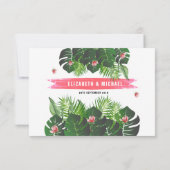 Moderne editie van het Tropical Wedding Music Fest Save The Date (Achterkant)