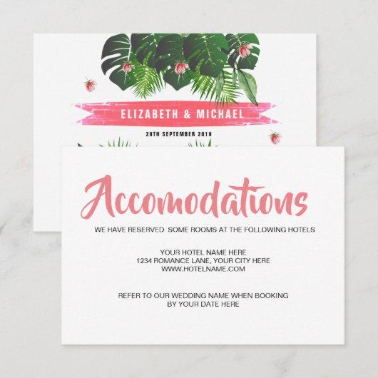 Moderne editie van het Tropical Wedding Music Fest Save The Date (Voorkant / Achterkant)