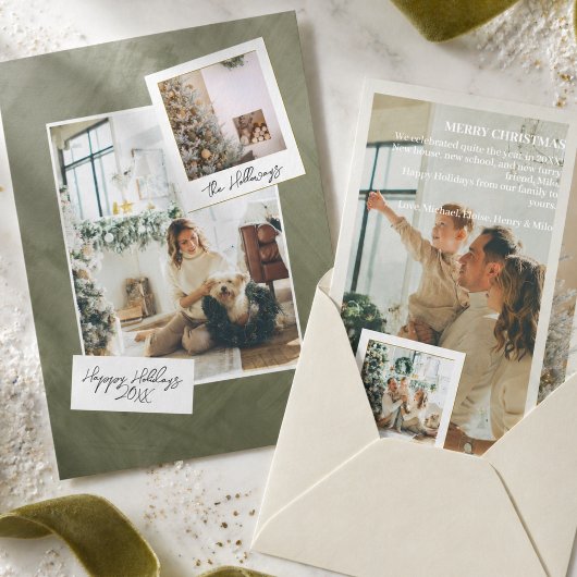 Moderne Editoriale Fotogrid Kerstkaart