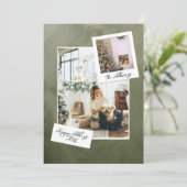 Moderne Editoriale Fotogrid Kerstkaart (Staand voorkant)