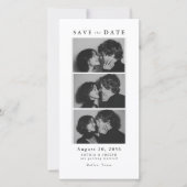 Moderne Editoriale Fotostrip Klassiek Serif Trouwd Save The Date (Voorkant)
