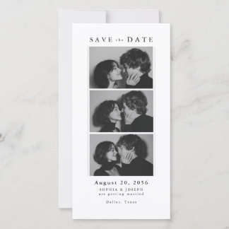 Moderne Editoriale Fotostrip Klassiek Serif Trouwd Save The Date