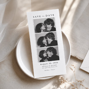 Moderne Editoriale Fotostrip Klassiek Serif Trouwd Save The Date