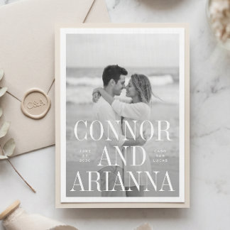Moderne Editoriale Overlay Foto Bruiloft Save The Date