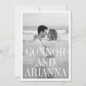 Moderne Editoriale Overlay Foto Bruiloft Save The Date (Voorkant)